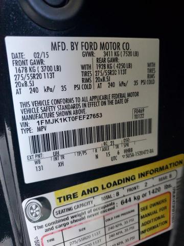 Photo 14 from auction – 2015 FORD EXPEDITION with VIN 1FMJK1KT0FEF27653