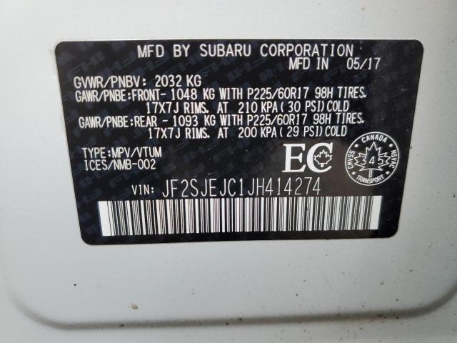 Photo 14 from auction – 2018 SUBARU FORESTER 2 with VIN JF2SJEJC1JH414274