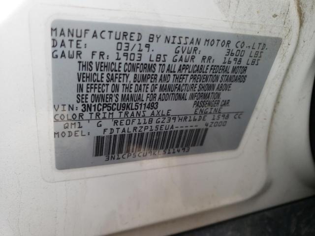 Photo 14 from auction – 2019 NISSAN KICKS S with VIN 3N1CP5CU9KL511493