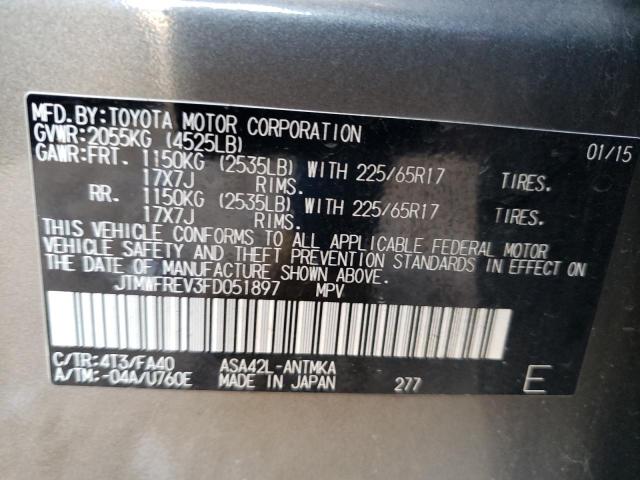 Photo 14 from auction – 2015 TOYOTA RAV4 XLE with VIN JTMWFREV3FD051897