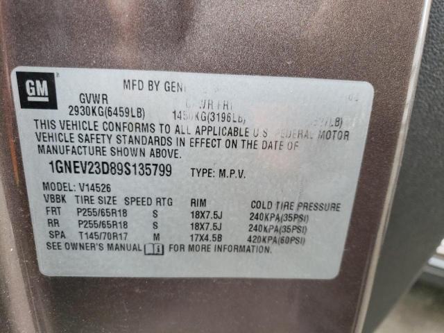 Photo 14 from auction – 2009 CHEVROLET TRAVERSE L with VIN 1GNEV23D89S135799