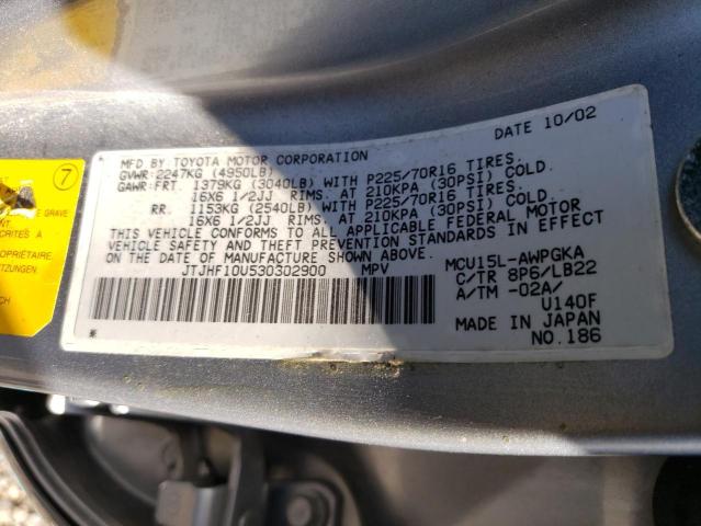 Photo 14 from auction – 2003 LEXUS RX 300 with VIN JTJHF10U530302900
