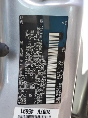 Photo 14 from auction – 2013 TOYOTA SIENNA XLE with VIN 5TDYK3DC3DS291695
