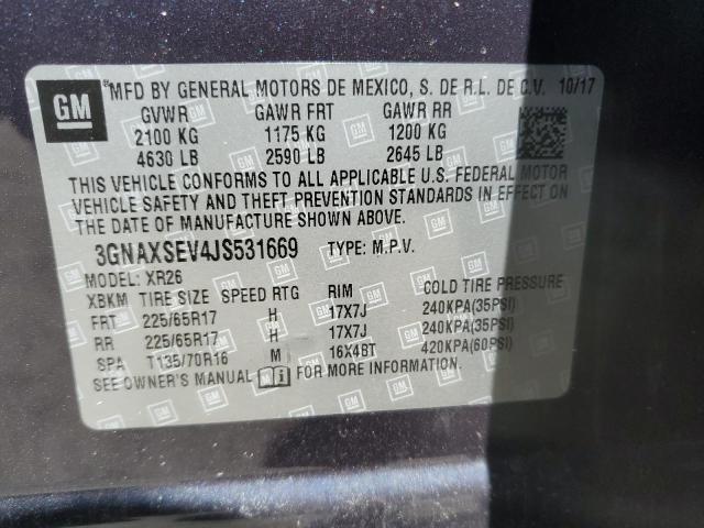 Photo 14 from auction – 2018 CHEVROLET EQUINOX LT with VIN 3GNAXSEV4JS531669