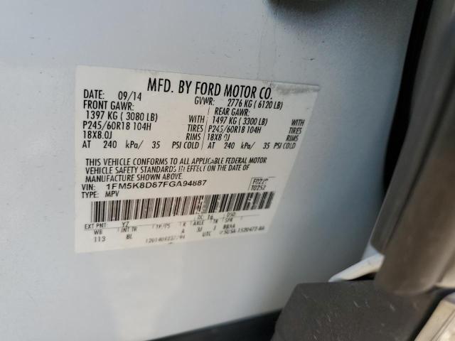 Photo 14 from auction – 2015 FORD EXPLORER X with VIN 1FM5K8D87FGA94887