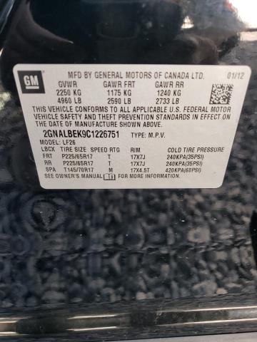 Photo 14 from auction – 2012 CHEVROLET EQUINOX LS with VIN 2GNALBEK9C1226751