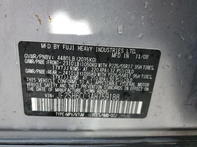 Photo 14 from auction – 2010 SUBARU FORESTER 2 with VIN JF2SH6CC3AH759188