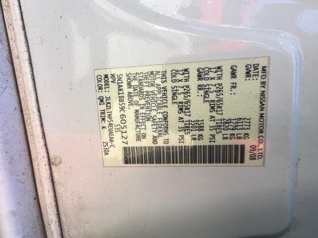 Photo 10 from auction – 2009 NISSAN PATHFINDER with VIN 5N1AR18B59C605127