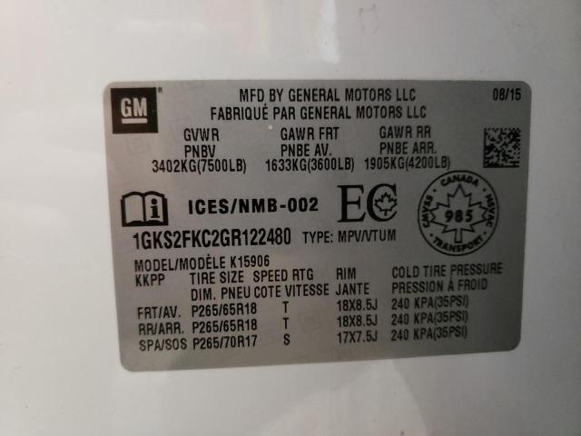 Photo 14 from auction – 2016 GMC YUKON XL K with VIN 1GKS2FKC2GR122480