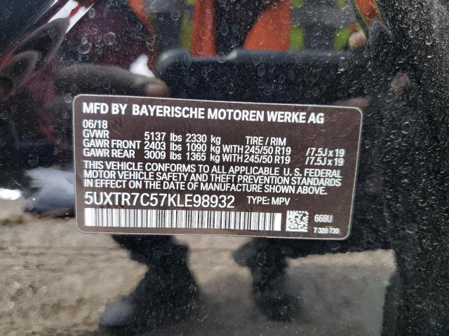 Photo 14 from auction – 2019 BMW X3 SDRIVE3 with VIN 5UXTR7C57KLE98932