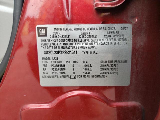 Photo 14 from auction – 2008 SATURN VUE XE with VIN 3GSCL33PX8S521511