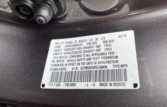 Photo 10 from auction – 2015 HONDA CR-V EX with VIN 3CZRM3H59FG700496