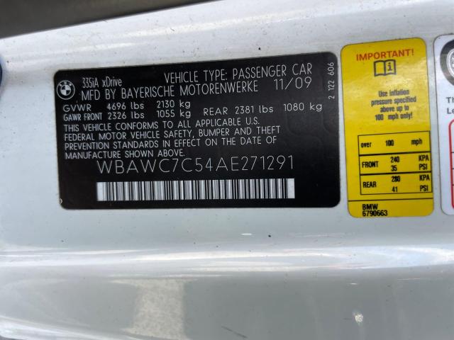 Photo 10 from auction – 2010 BMW 335 XI with VIN WBAWC7C54AE271291