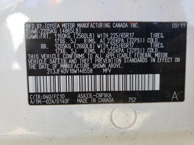 Photo 14 from auction – 2011 TOYOTA RAV4 with VIN 2T3JF4DV1BW148558
