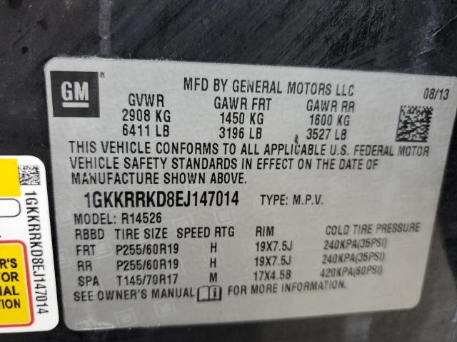 Photo 14 from auction – 2014 GMC ACADIA SLT with VIN 1GKKRRKD8EJ147014