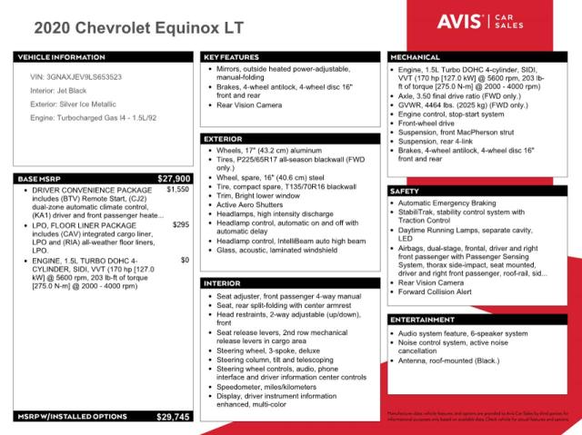 Photo 12 from auction – 2020 CHEVROLET EQUINOX LT with VIN 3GNAXJEV9LS653523