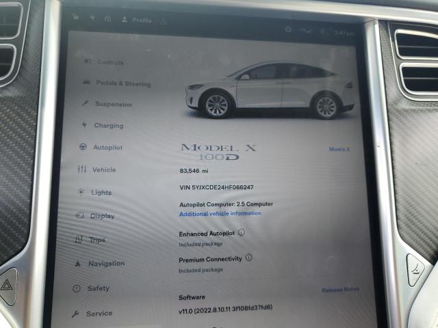Photo 9 from auction – 2017 TESLA MODEL X with VIN 5YJXCDE24HF066247