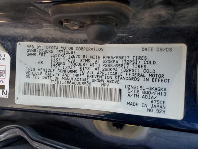 Фото 14 с аукциона – 2004 TOYOTA 4RUNNER SR с VIN JTEBT14R648008928