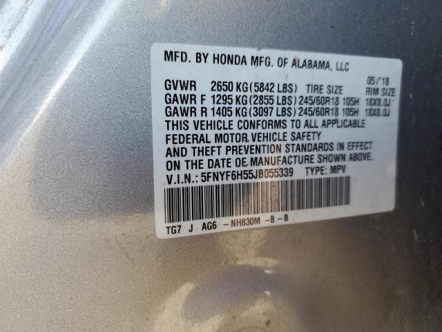 Photo 14 from auction – 2018 HONDA PILOT EXL with VIN 5FNYF6H55JB055339
