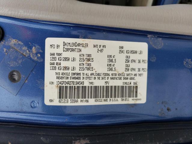 Photo 14 from auction – 2007 DODGE GRAND CARA with VIN 1D4GP24R27B184549
