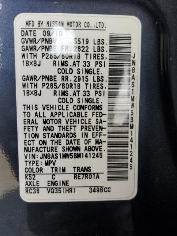 Photo 14 from auction – 2011 INFINITI FX35 with VIN JN8AS1MW5BM141245