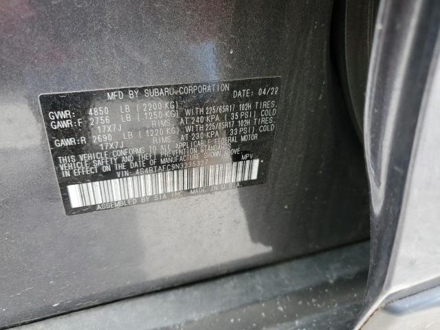 Photo 14 from auction – 2022 SUBARU OUTBACK PR with VIN 4S4BTAFC9N3235327