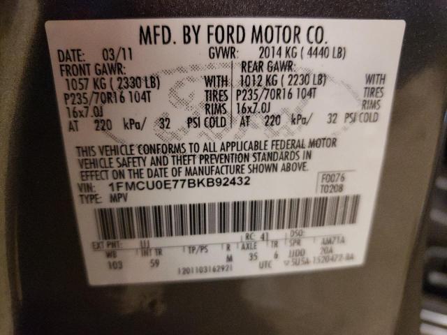 Photo 14 from auction – 2011 FORD ESCAPE LIM with VIN 1FMCU0E77BKB92432
