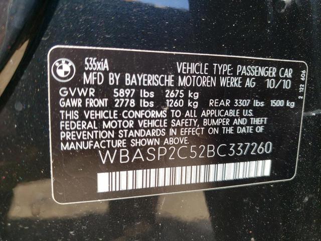 Photo 14 from auction – 2011 BMW 535 XIGT with VIN WBASP2C52BC337260