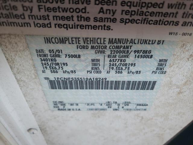 Photo 10 from auction – 2001 FORD F550 SUPER with VIN 1FCNF53S510A18249