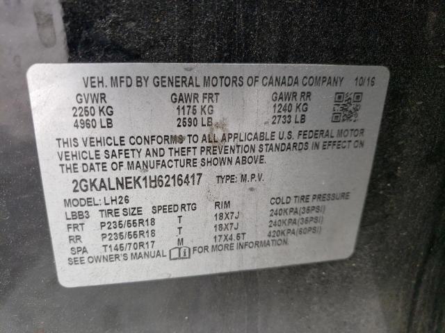 Photo 14 from auction – 2017 GMC TERRAIN SL with VIN 2GKALNEK1H6216417