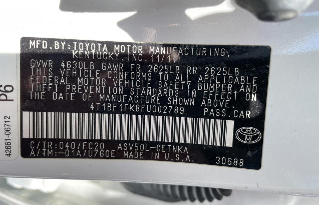 Photo 10 from auction – 2015 TOYOTA CAMRY LE with VIN 4T1BF1FK8FU002789