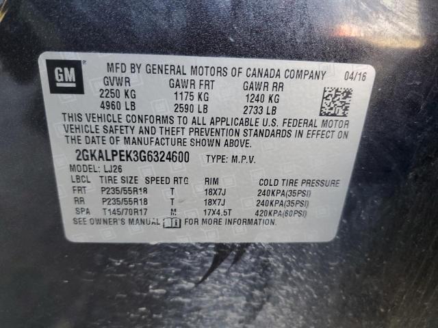 Photo 14 from auction – 2016 GMC TERRAIN SL with VIN 2GKALPEK3G6324600