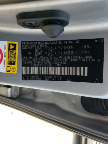 Photo 14 from auction – 2019 TOYOTA HIGHLANDER with VIN 5TDKZRFH9KS559336