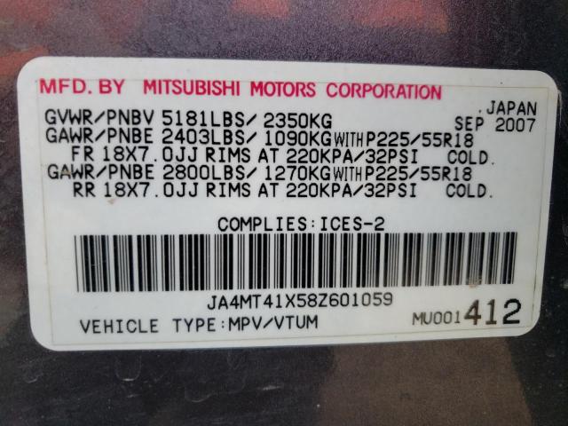 Photo 14 from auction – 2008 MITSUBISHI OUTLANDER with VIN JA4MT41X58Z601059