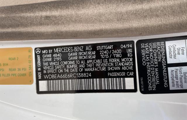 Photo 10 from auction – 1994 MERCEDES-BENZ E 320 with VIN WDBEA66E6RC138824