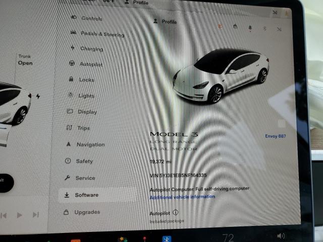 Photo 9 from auction – 2022 TESLA MODEL 3 with VIN 5YJ3E1EB5NF164335