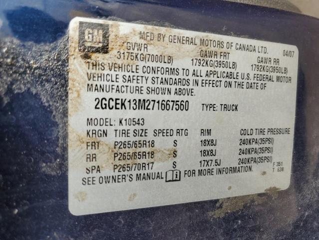 Photo 14 from auction – 2007 CHEVROLET SILVERADO with VIN 2GCEK13M271667560