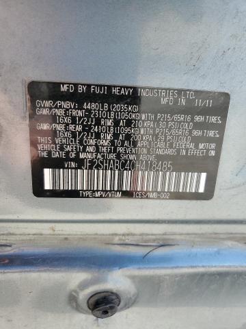 Photo 14 from auction – 2012 SUBARU FORESTER with VIN JF2SHABC4CH418485