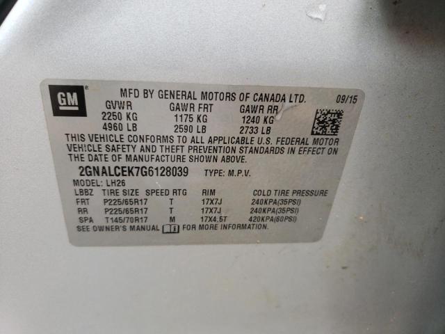 Photo 14 from auction – 2016 CHEVROLET EQUINOX LT with VIN 2GNALCEK7G6128039
