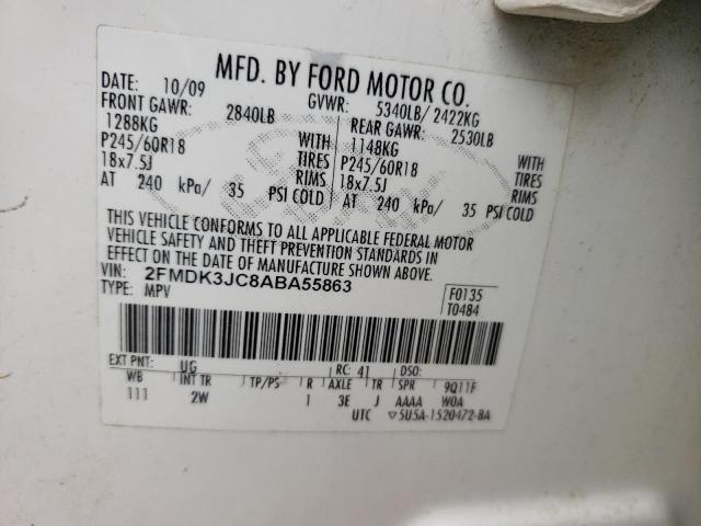 Photo 14 from auction – 2010 FORD EDGE SEL with VIN 2FMDK3JC8ABA55863