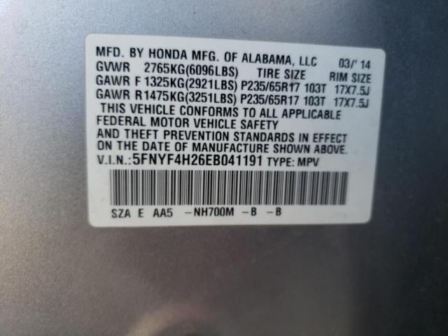 Photo 14 from auction – 2014 HONDA PILOT LX with VIN 5FNYF4H26EB041191