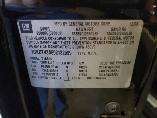 Photo 14 from auction – 2009 GMC ENVOY SLT with VIN 1GKDT43S692132599