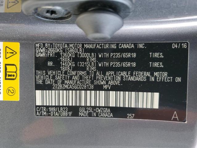 Photo 14 from auction – 2016 LEXUS RX 350 BAS with VIN 2T2BZMCA5GC028138