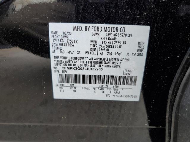 Photo 14 from auction – 2020 FORD EDGE SE with VIN 2FMPK3G98LBB32260