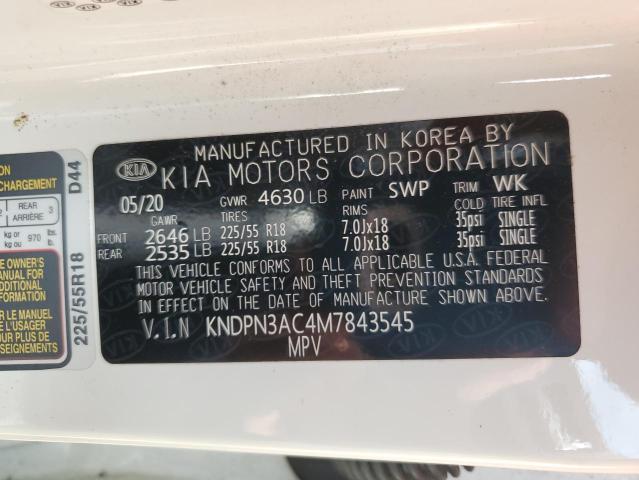 Photo 14 from auction – 2021 KIA SPORTAGE E with VIN KNDPN3AC4M7843545