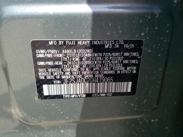 Photo 14 from auction – 2016 SUBARU FORESTER 2 with VIN JF2SJADC2GH479065