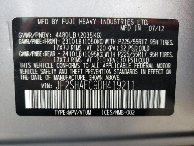 Photo 14 from auction – 2013 SUBARU FORESTER L with VIN JF2SHAEC9DH419211