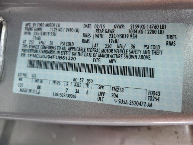 صورة رقم 14 من المزاد - 2015 FORD ESCAPE TIT مع VIN 1FMCU0J94FUB61320