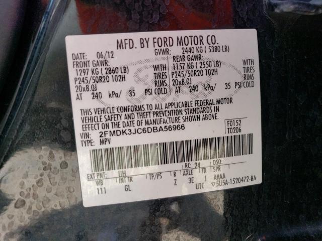Photo 14 from auction – 2013 FORD EDGE SEL with VIN 2FMDK3JC6DBA56966