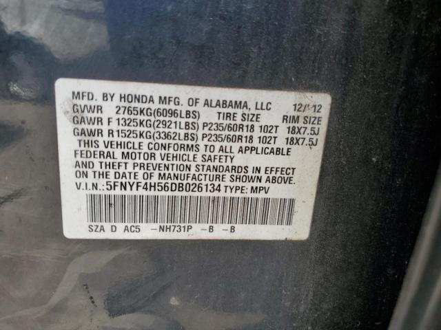 Photo 14 from auction – 2013 HONDA PILOT EXL with VIN 5FNYF4H56DB026134